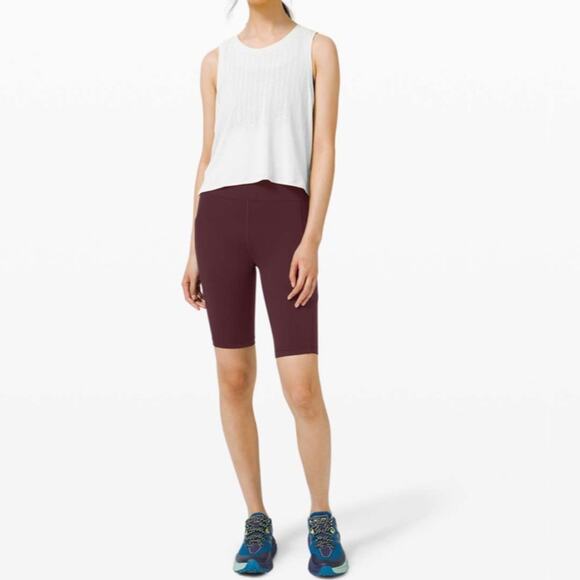 Lululemon Women’s Invigorate High Rise Biker Shorts In Cassis  Burgundy Size 14 - Picture 12 of 12